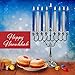 Ner Mitzvah Honeycomb Beeswax Chanukah Candles - Standard Size Candle Fits Most Menorahs - Premium Quality Pure Bees Wax - Blue and White - 45 Count for All 8 Nights of Hanukkah