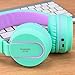 Bluetooth Headphones, Biensound BT05 Lightweight Foldable Headphones Wireless Bluetooth Headset with Microphone and Volume Control for Cellphones Iphone TV Laptop Computer Headphones(Green Purple)