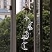 OULII Wind Chimes LED with Star and Moon Shapes and Solar-Powered Illumination at Night