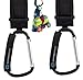 Stroller Hooks - XLarge Set of 2 - Easy to Clip on Stroller & Saves You Carrying Shopping & Diaper Bags – Hook All the Baby Gear You Need & Go – 2 Adjustable Straps - Carabiner Clips Fit All Strollers