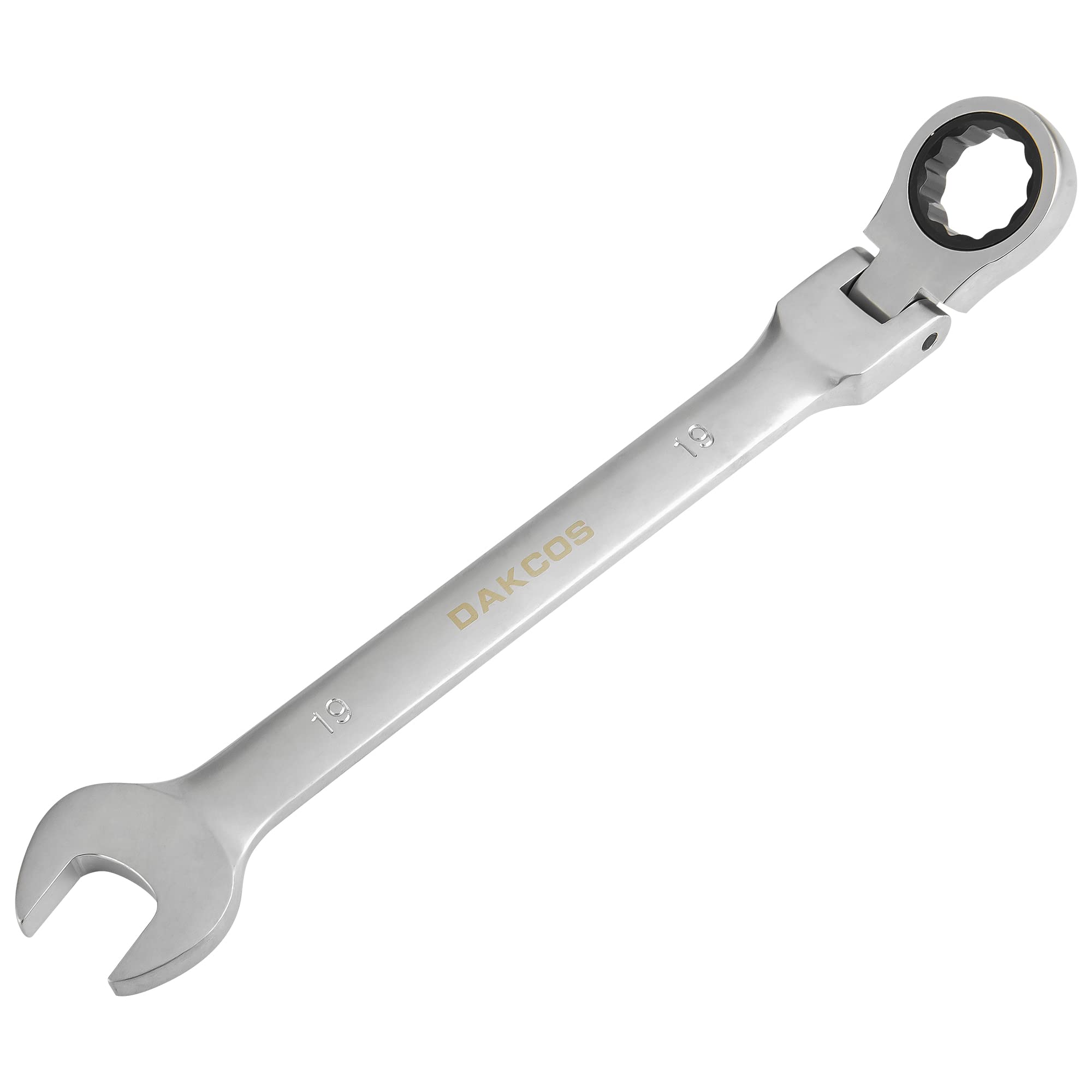 DAKCOS 19mm Flexible Head Spanner Dual Heads Ratchet Combination Wrench Spanner Chrome Vanadium Steel โ image 1