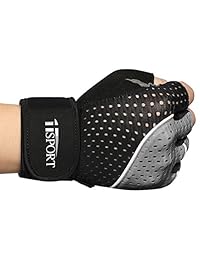 iiSPORT Guantes de levantamiento de peso para mujeres y hombres, antideslizantes de gel de sílice con agarre acolchado guantes de entrenamiento con muñequeras apoyo para levantamiento de pesas, entrenamiento en cruz, gimnasio, fitness, culturismo