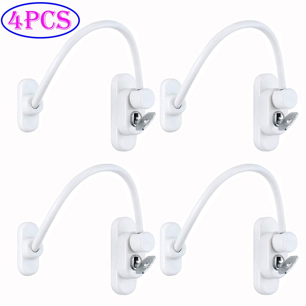 4PCS Window Locks for UPVC Windows, Window Restrictor Security Locks with Keys, Window Safety Locks for Window Security and Child Safety, Easy to Install