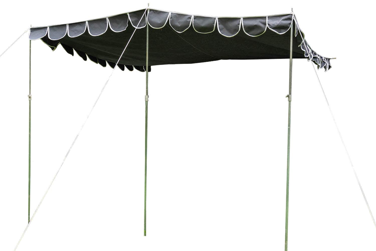 OLPRO Retro Sun Canopy Shade for Campervans/Caravans 260cm x 260cm - Charcoal, short trips, quick and simple to pitch, covered living area, dining outside, 3 adjustable poles, awning rail, 4mm and 6mm