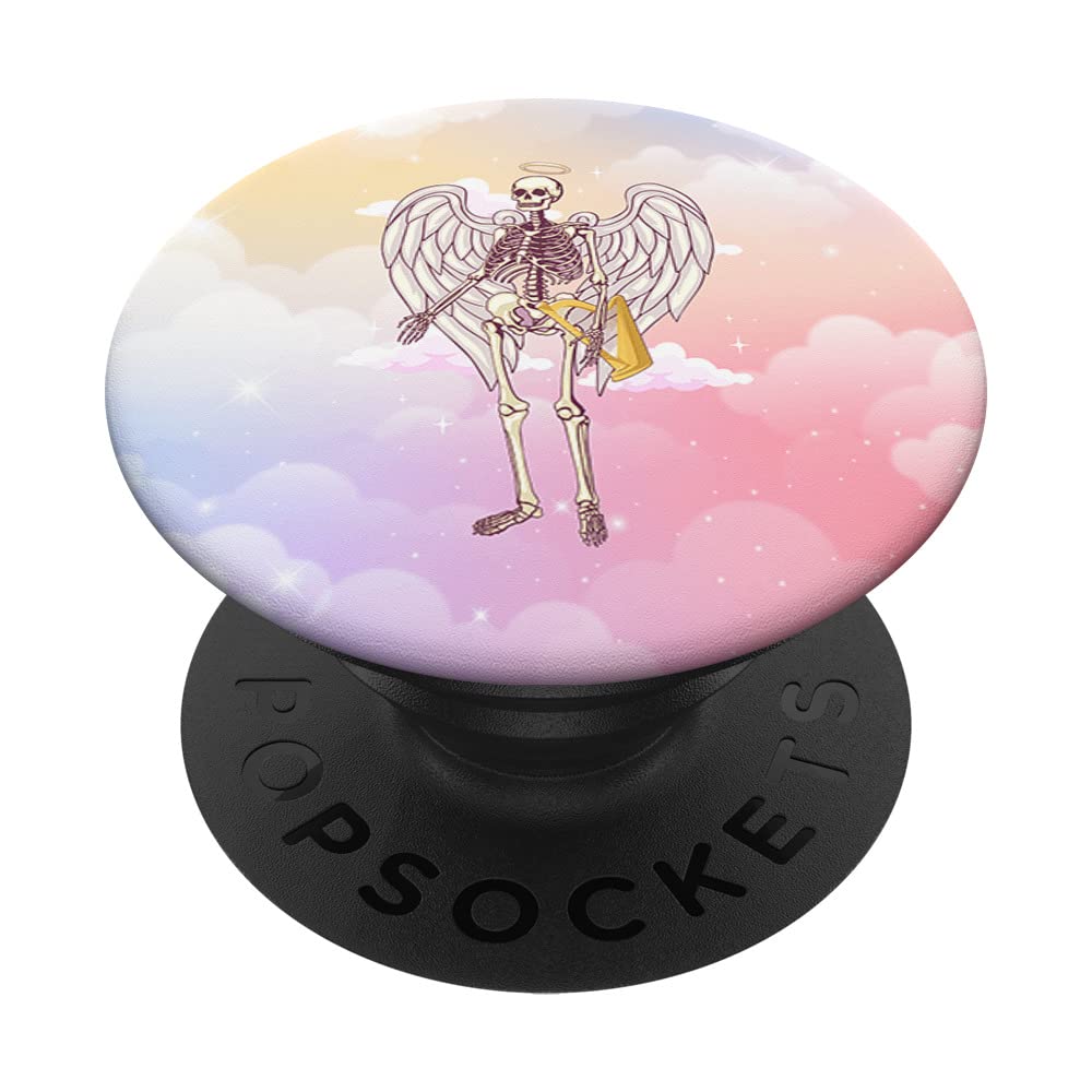 Angelcore Aesthetic Gothic Angel Skeleton Skull Goth PopSockets Swappable PopGrip