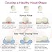 RUNACC Baby Head Shaping Pillow, Memory Foam Infant Sleeping Pillow, Head Support Cushion for Preventing Flat, Sharp Head with Washable Cotton Pillow Cover