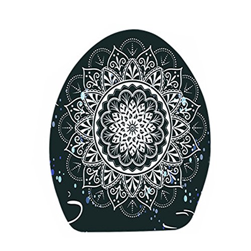 HNYG Flannel Soft Toilet Rug 3 Pieces Set, Non Slip Bathroom Rugs, U-Shaped Toilet Mat, Elongated Toilet Lid Cover A364