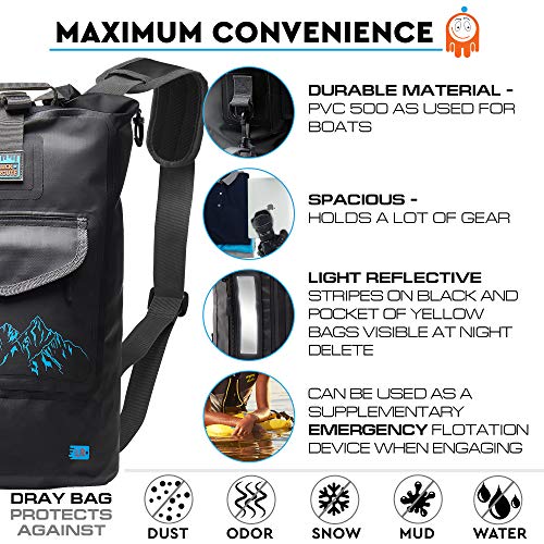 Luck route Dry Bag - Waterproof Backpack for Kayaking, Boating and Fishing - Quick-Access Outer Pocket & 500D Tear… - Image 5