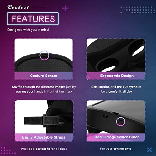 MAN Face Transforming LED Mask Electronic Changing Facial