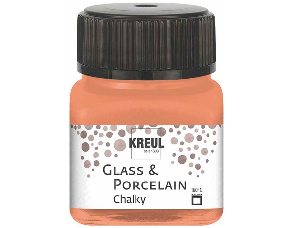 Kreul 16633 - Glass & Porcelain Chalky Terracotta Earth, 20 ml Glass, Soft - Matte Glass and Porcelain Paint, Water-Based, Quick-Drying, Opaque