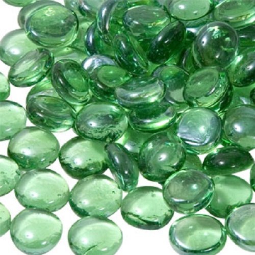 Buy TBC Home Branded 500 Green GLASS MOSAIC PEBBLES, FLAT BOTTOM