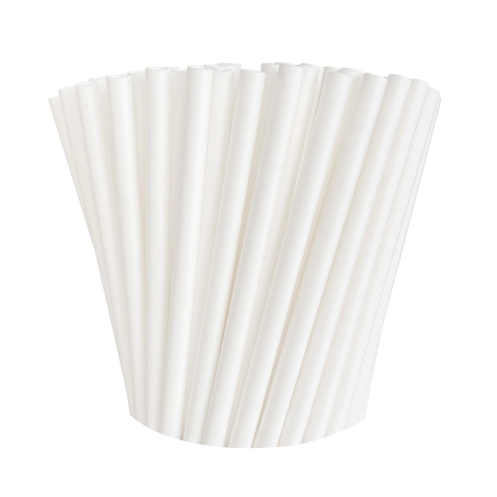 Photo 1 of 100 Pack Paper Straws White Biodegradable co-Friendly Drinking Bulk for Party Supplies, Bridal/Baby Shower, Birthday, Mixed Drinks, Weddings, Restaurant, Food Service, Drink Stirrer