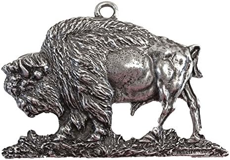Eric Thorsen Stunning Bison Buffalo Christmas Ornament Medallion Hanging Charm Key American Montana USA 4 x 3