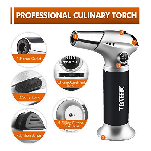 TBTEEK Kitchen Torch, Fit All Tanks Butane Torch Cooking Torch with