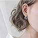 Leiothrix Geometrical Hoop Moon Earrings Stud Chic Jewelry for Women and Girls