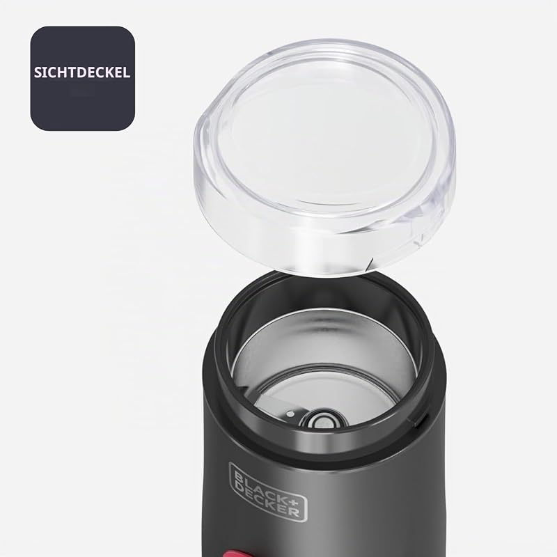 - Elektrische Kaffeemühle 150W | Edelstahlklingen | 50g Kapazität | Sicherheitsverschluss | Kabelaufbewahrung | Rutschfeste Füße | Kompakt und Elegant | Ideal für Kaffee und Gewürze