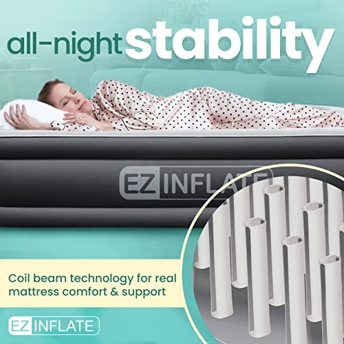 EZ Inflate Air Mattress with Built in Pump Twin Size DoubleHigh