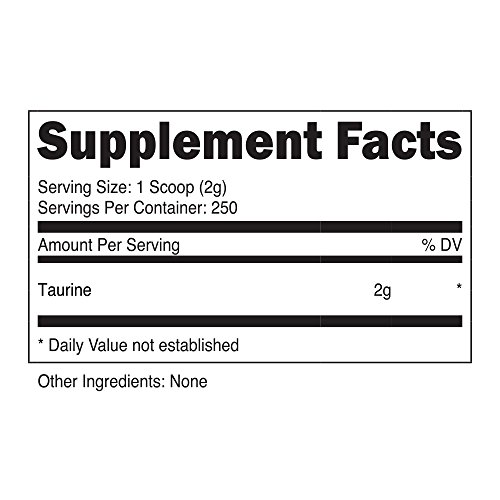 Nutricost Taurine Powder (500 Grams) - 250 Servings