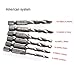 Co-link 6pcs Combination Drill and Tap Bit Set Drill Bit & Screw Tap Deburr Countersink Bit Strong Hex Shank Spiral Tap