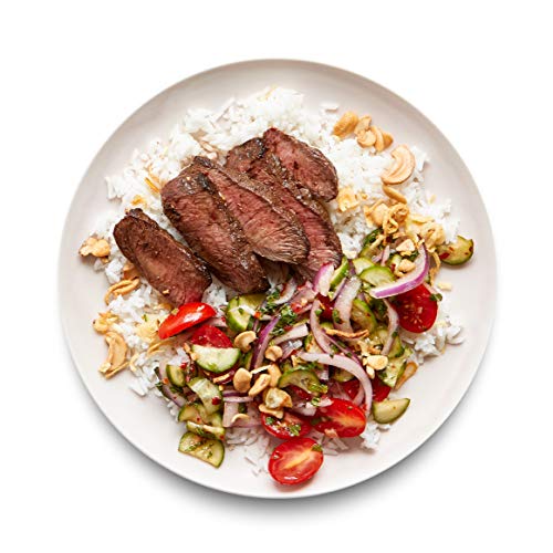 Amazon Meal Kits, Lemongrass Steak with Cucumber-Tomato Salad, Serves 2