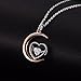 Caperci Rose Gold Plated Sterling Silver Moon and Love Heart Pendant Necklace Engraved I Love You To The Moon and Back