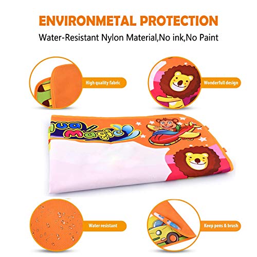 COOVEE Water Drawing Mat, Magic Aqua Doodle Mats 34" X 22" Arts Crafts Painting Pad Toys for Toddler Kids Age 2 to 9 Years Old Toddlers - Thumbnail 5