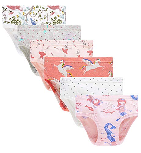 Kids Series Toddler Soft Cotton Panties Little Girls' Assorted Underwear (Pack of 6) Size 3T 4T - Thumbnail 5
