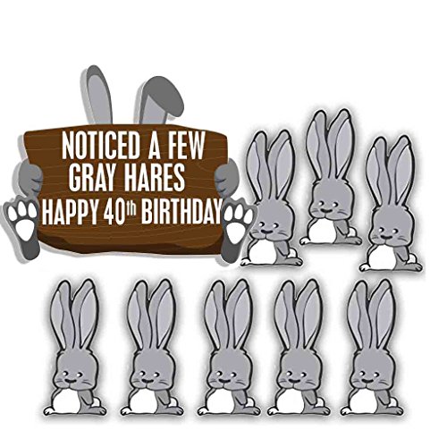 VictoryStore-Yard-Sign-Outdoor-Lawn-Decorations-Birthday-Yard-Decoration-Noticed-A-Few-Gray-Hares-Happy-40th-Birthday