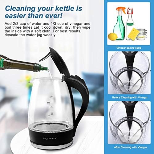 Aigostar Adam 30GOM - Bouilloire électrique en cristal avec illumination LED, capacité de 1,7 litres, puissance de 2200W, sans BPA et système de protection contre l'ébullition à sec. Design exclusif. - Cuisine A Vivre Aigostar Adam 30GOM - Bouilloire électrique en cristal avec illumination LED, capacité de 1,7 litres, puissance de 2200W, sans BPA et système de protection contre l'ébullition à sec. Design exclusif.