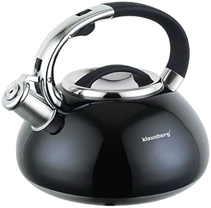 3 Liter Flötenkessel Whistling Kettle Teekanne Wasserkanne Wasserkessel Edelstahl Schwarz