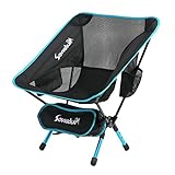 SOVIGOUR Folding Camping Chair, Outdoor Portable Camping Chair, Lightweight Backpacking Chair, Heavy Duty Compact Camp Chair for Hiking Picnic Finishing and Travel with Carry Bag