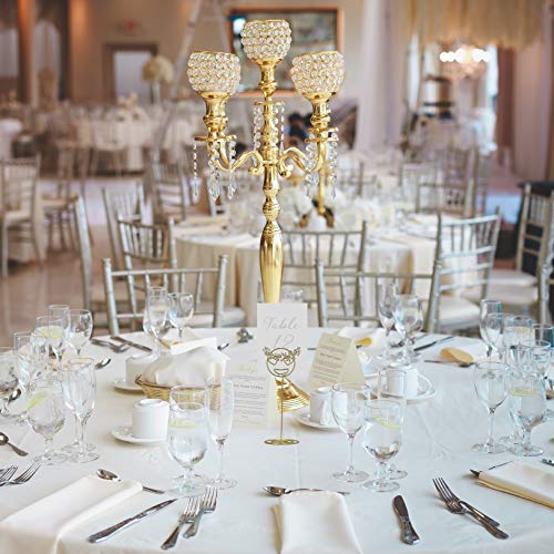 LOSTRONAUT Place Card Holders Table Number Holder - Picture Holder Stand | 20 Pack Heart Eyes Emoji Number Stands for Wedding, Business Card Display, Reserved Sign, Photo Display, Memo Clip (Gold)