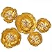 Ling's moment Gold Crepe Paper Flowers(8''- 6''), Set of 5, Handcrafted Peony Paper Flower Decoration for Wall Wedding Backdrop Nursery Gold Party Bridal Shower, Table Centerpieces