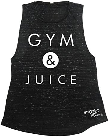 Gym & Juice Muscle Tank Top Loose (Medium, Marble Black)
