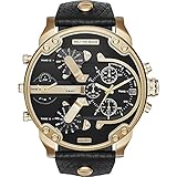 Diesel Watches Mr. Daddy 2.0 Two Hand Leather Watch