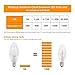 CTKcom 3W LED Candelabra Bulbs,40W Light Bulbs Equivalent,E14 Base,White 6000K,420LM Candle Light Bulbs for Chandelier,Ceiling Fan Lights,Decorative Candle Light Bulb,AC85-265V(4-Pack)