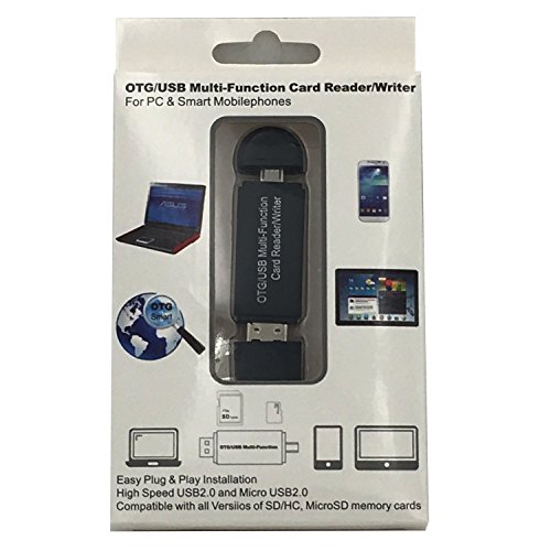 TF Card SD Card Reader for Mini DVR, Micro USB OTG Adapter and USB 2.0 Portable Memory Card Reader for SDXC, SDHC, SD, MMC, RS-MMC, Micro SDXC, Micro SD, Micro SDHC Card and UHS-I Cards Reader