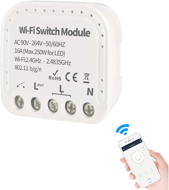 Interruptor WiFi inalmbrico inteligente con mdulo empotrable compatible con Alexa Google Home Apple iOS Android IFTTT con control de voz Interruptor WiFi inalmbrico inteligente con mdulo empotrable compatible con Alexa Google Home Apple iOS Android IFTTT con control de voz