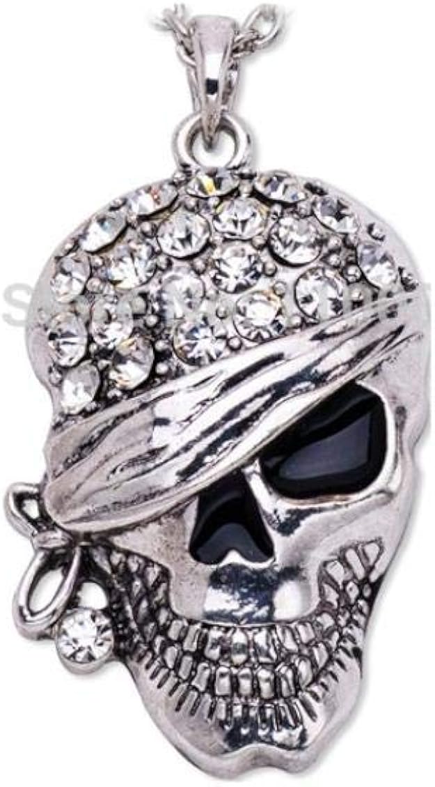 Punk Rock Rhinestone Skull Necklace Collier Amazon.ca Jewelry