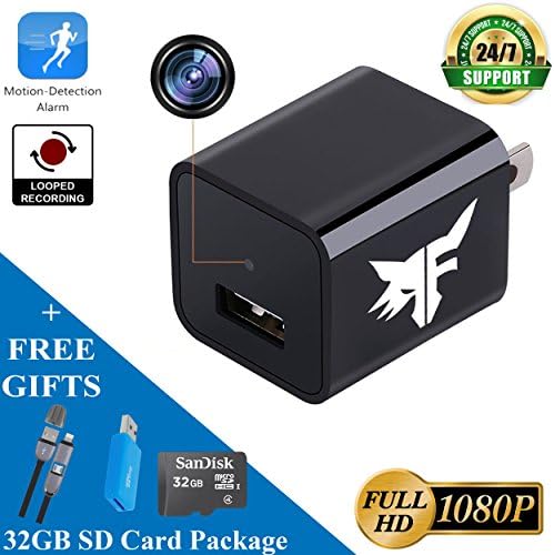 [UPGRADED] Hidden Spy Camera Phone Charger - Stealth Nanny Cam with 32GB Removable Memory &amp; Motion Detection - Perfect for Hotel Office Nursing Home Surveillance