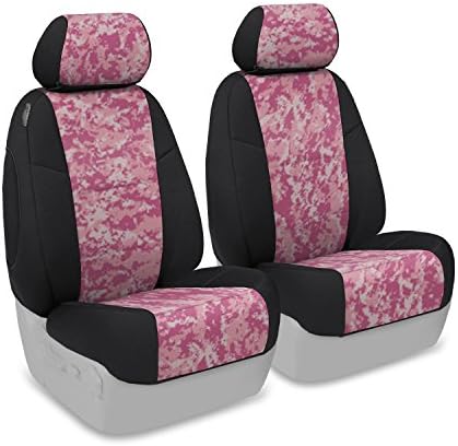 Coverking Front 50/50 Bucket Custom Fit Seat Cover for Select Mazda 6 Models - Neosupreme (Digital Pink Camo with Black Sides)