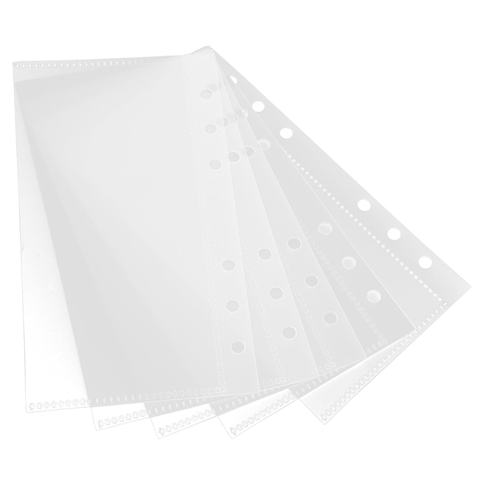 SHINEOFI 5Pcs A6 Binder Pockets Clear Pp Budget Binder Inserts with 6 Holes Reusable Document Organizers for Office Cash Management and Receipt Storage