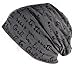 Unisex Beanie Baggy Thin Hip-hop Print Skullcap B078 (dark gray)