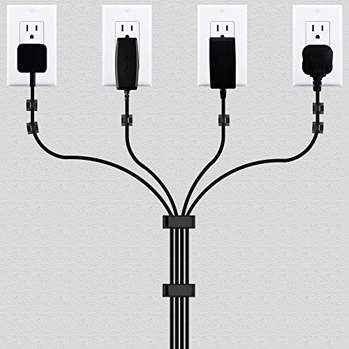 Cable Clips, 48PCS Gooze Management Adhesive Cable Clips - Charging Cable Ethernet Cable Clips Wire Folder for Car/Office/Home/Desk/PC/PS5/Xbox/Decoration LED strip (Included S and L Size)