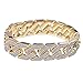 Sand Blast Bracelet Cuban Chain Bling Links Hip Hop Gold Tone Heavy 18 MM Wide Mens 8.5