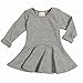 Infant Toddler Baby Girls Dress Pink Ruffle Long Sleeves Cotton (18-24m(92), Gray)