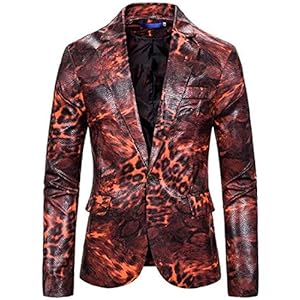 51cuNN8VKFL. SS300 Men's Casual Leopard Print Regular Fit One Button Prom Party Blazer Jacket Suit Coat 51cuNN8VKFL. SS300