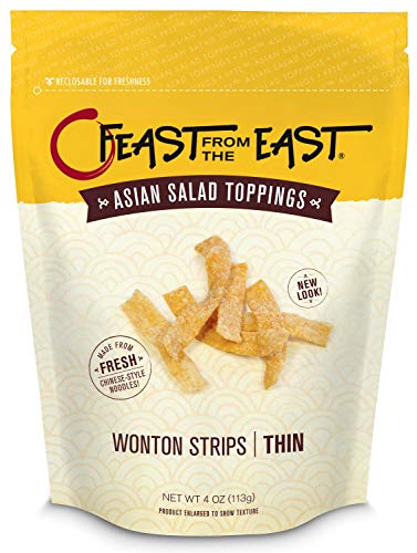 Feast From The East Asian Salad Toppings - Wonton Strips - Thin 4 Ounce