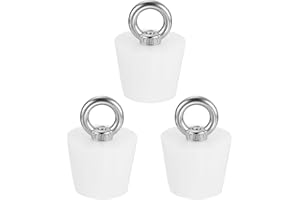 MECCANIXITY Silicone Rubber Tapered Plug 28mm to 37mm Solid Bathtub Bungs Stopper with Ring for Test Tubes, Water Pipe, Drainage Hole, White 3 Pcs