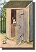 Boy in Outhouse Picture on Stretched Canvas, Wall Art Decor Ready to Hang!.